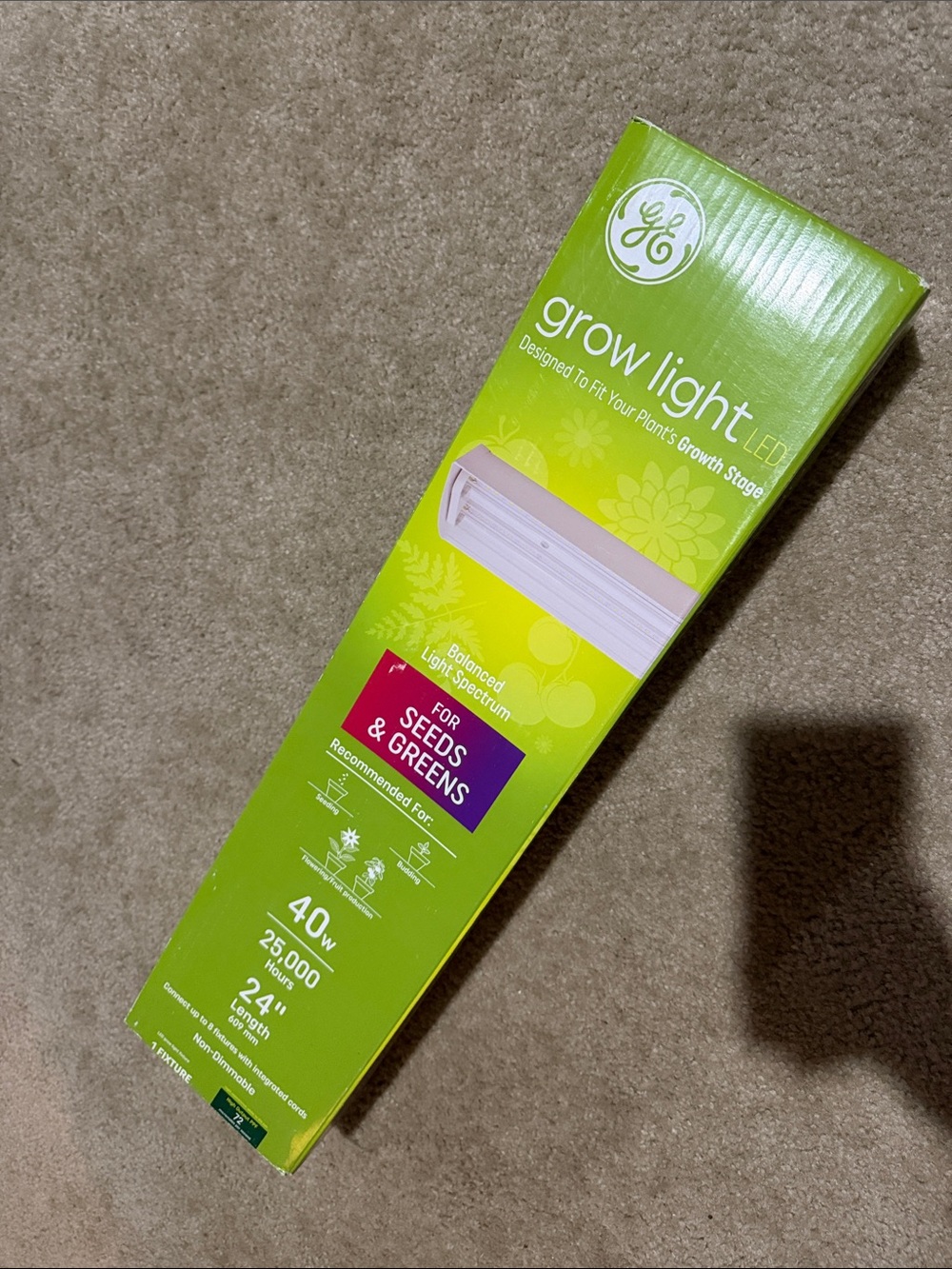 GE Grow Light LED for Seeds & Greens - Green